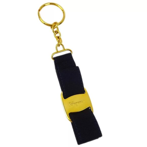 Salvatore Ferragamo Navy Key Ring Small Good 22.3055 182664
